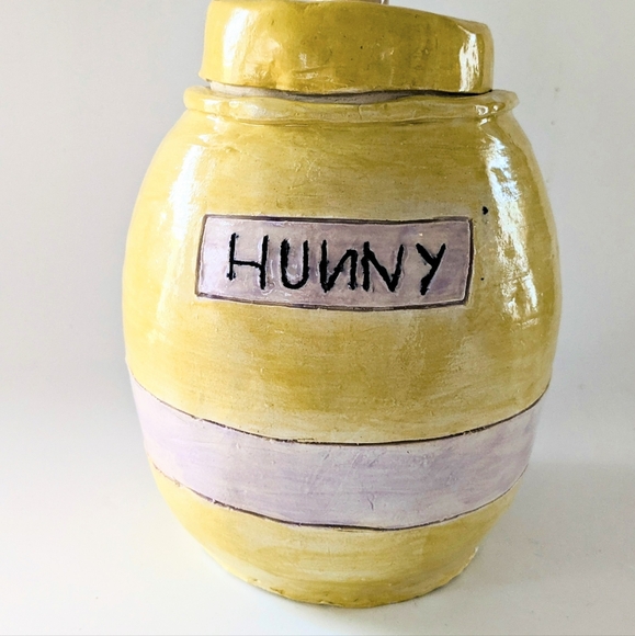 Winnie the Pooh Ceramic Hunny Canister Handmade One Of A Kind - Picture 2 of 6